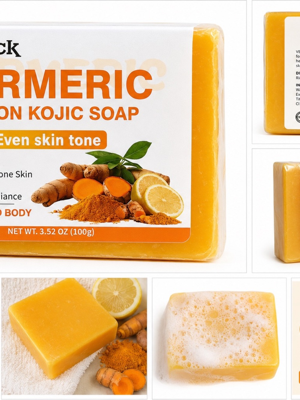 Turmeric Kojic Soap Bar - Brightening Yellow Body Soap